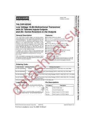 74LCXR162245MEX datasheet  